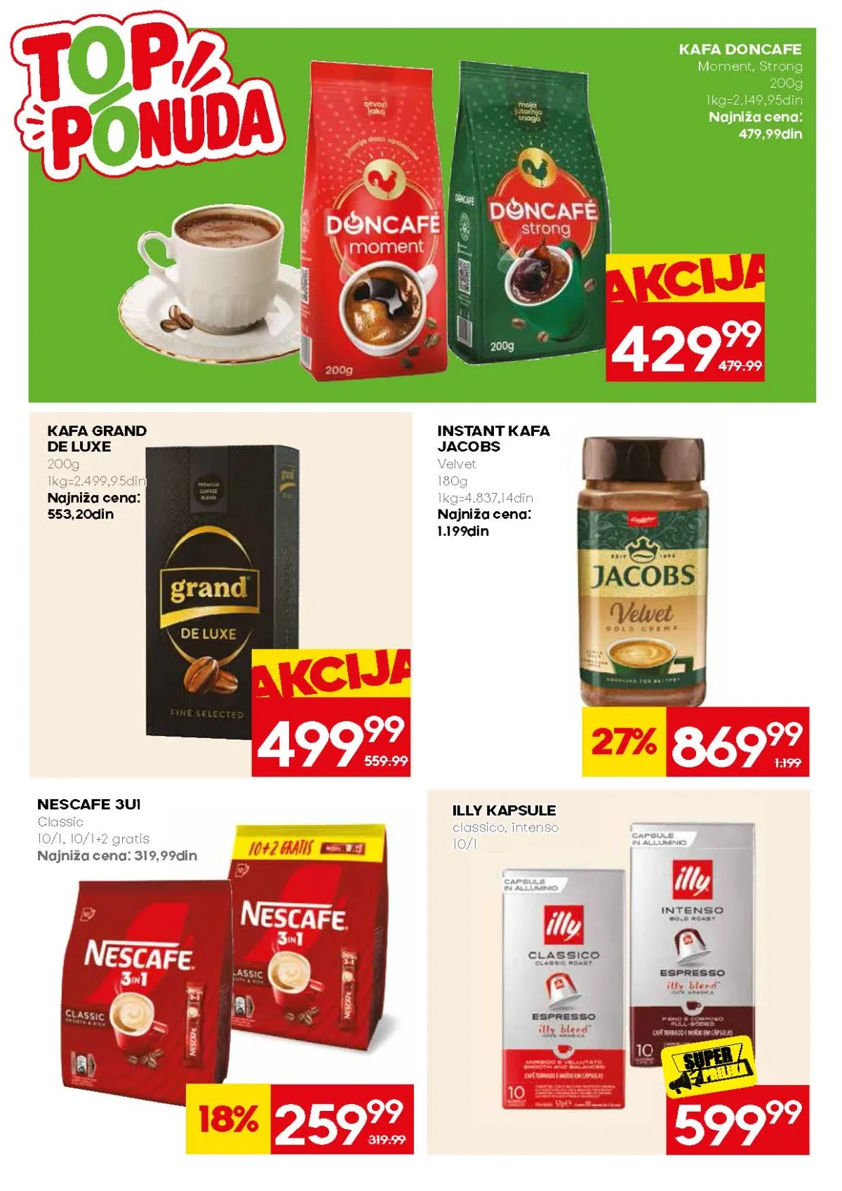 Mercator ponuda DonCafe, Grand i Jacobs kafe
