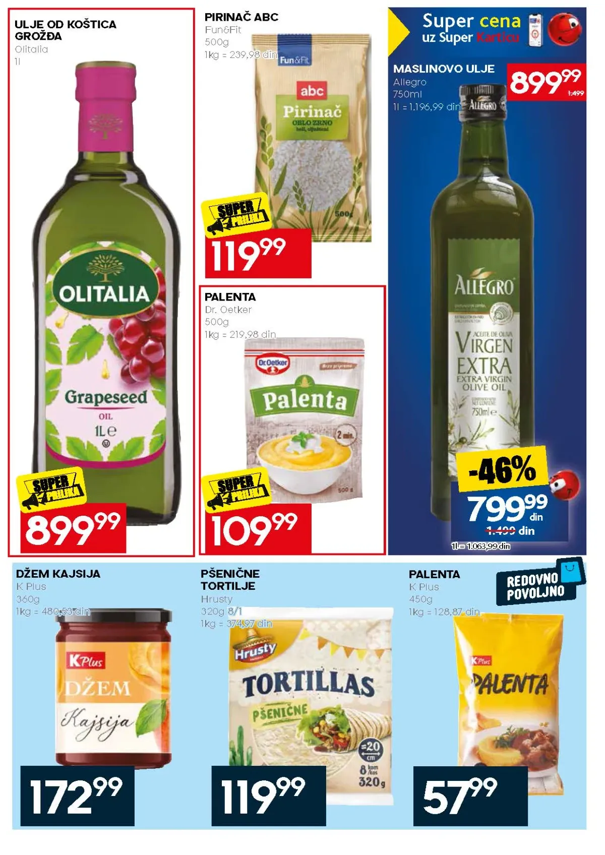 Mercator akcija na pirinač, palentu i različite vrste ulja