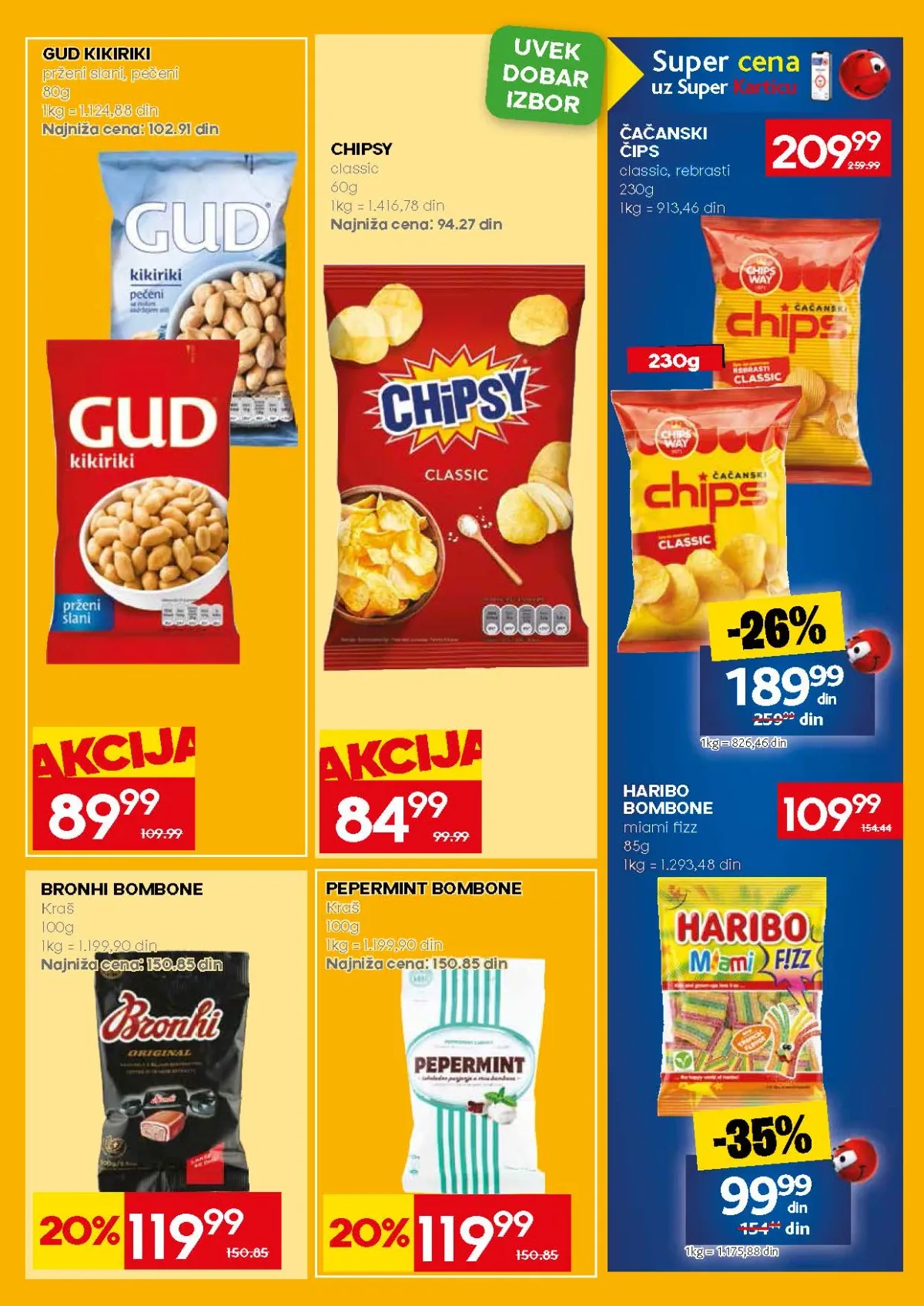 Mercator akcija na kikiriki, čips i slane grickalice