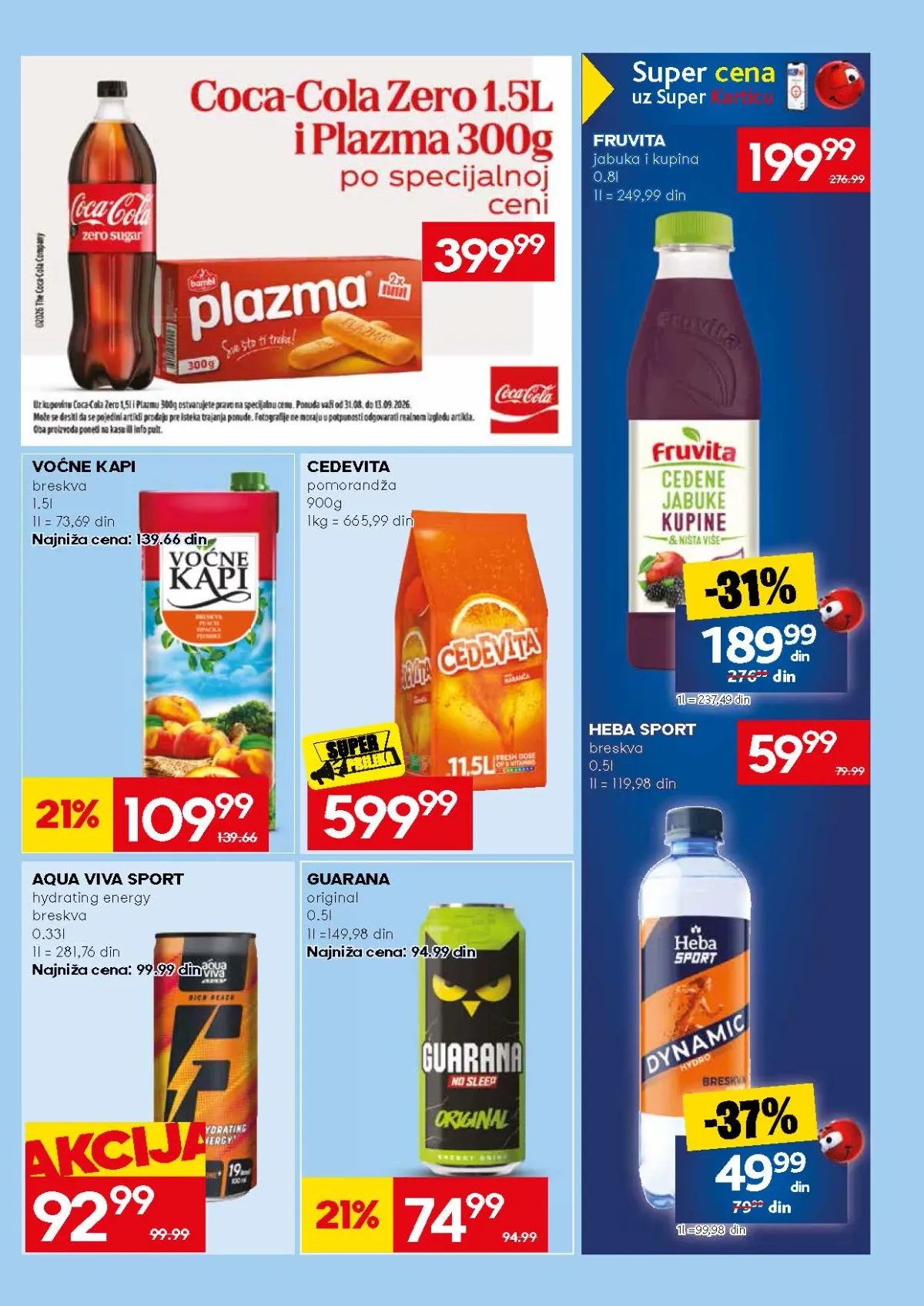 Mercator akcija na voćne napitke, Cedevitu i sokove