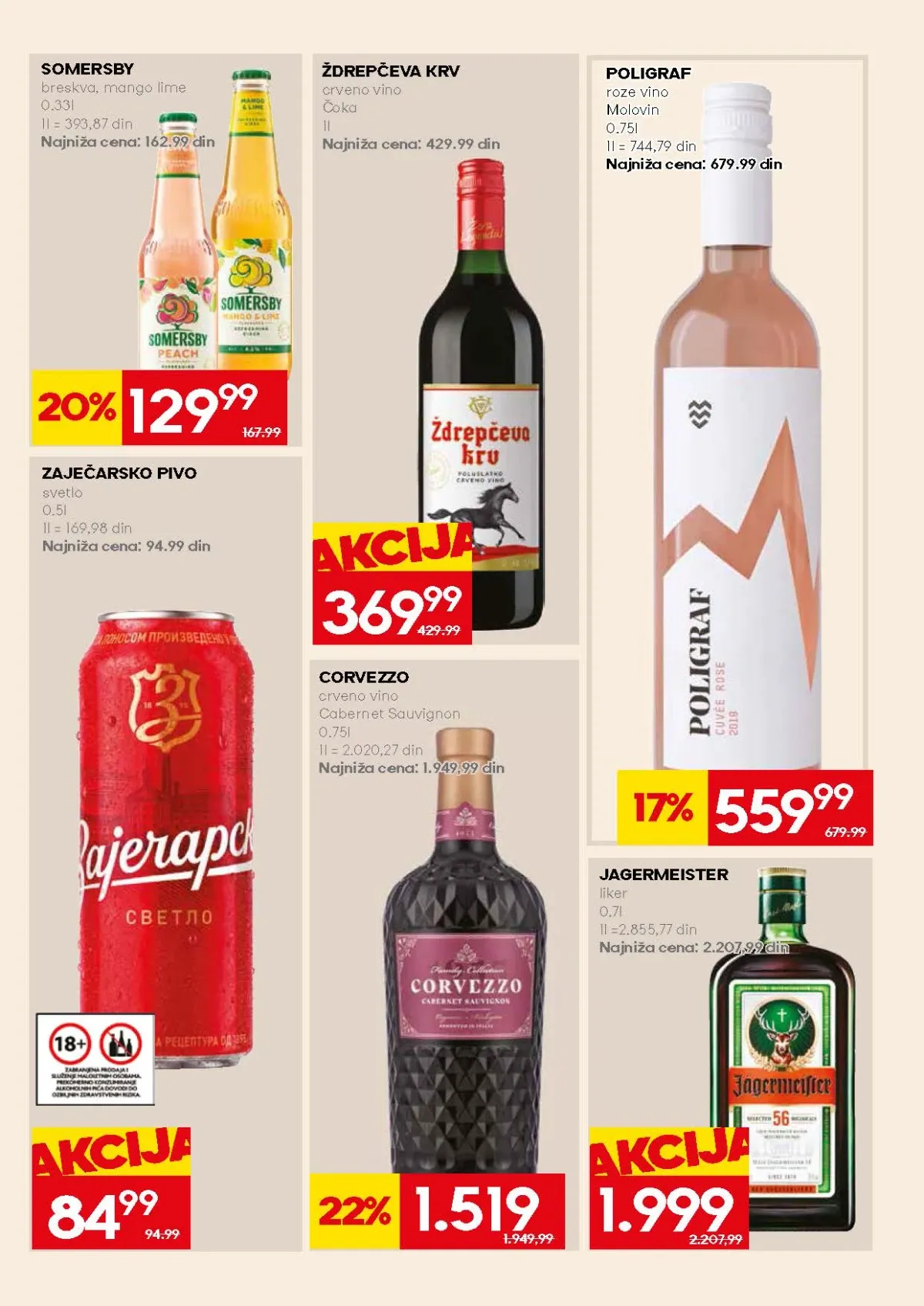 Mercator akcija na Somersby i crvena i roze vina