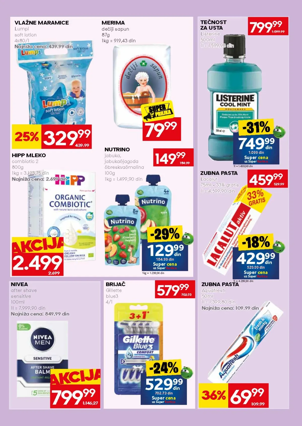 Mercator akcija na vlažne maramice, sapune, paste za zube i tečnost za usta