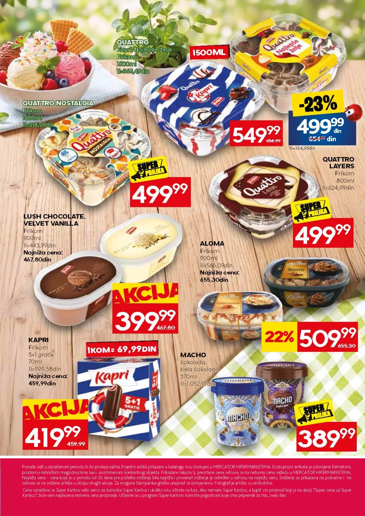 Mercator ponuda Frikom Quattro sladoleda