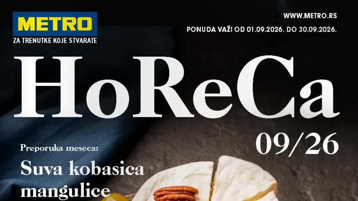 METRO HoReCa katalog od 01.09. do 30.09.2026. sa ponudom za restorane, hotele i kafiće