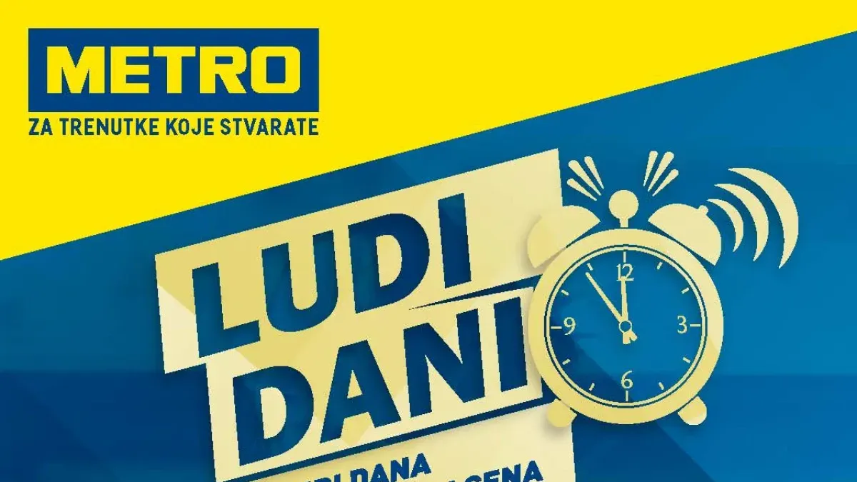 METRO Ludi dani od 02.09. do 05.09.2026. sa popustima do 71%