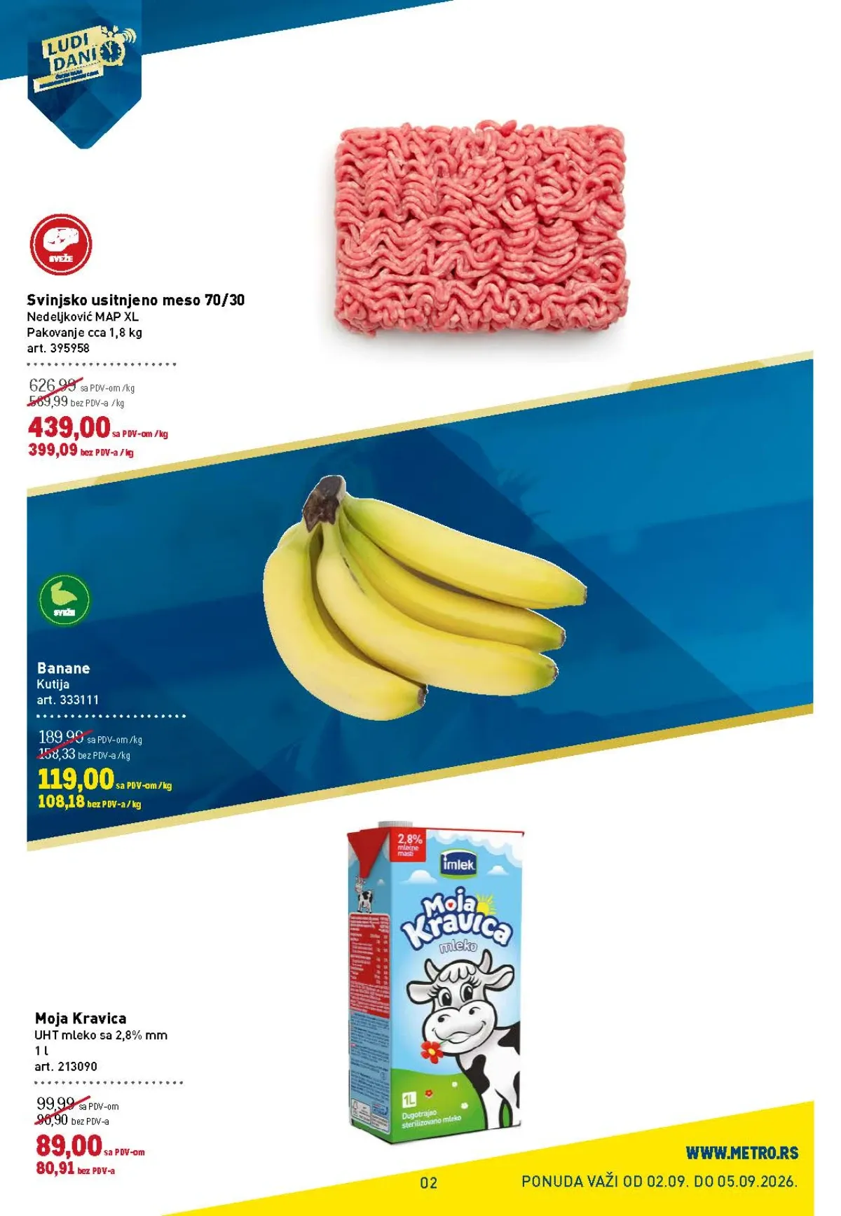 METRO Ludi dani – akcijska ponuda mesa, banana i mleka