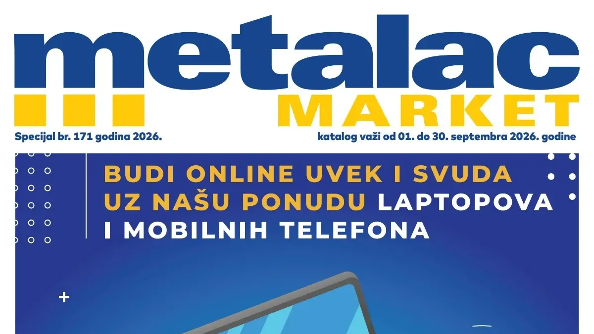 Metalac Market katalog od 01.09. do 30.09.2026. sa popustima do 40% na posuđe, belu tehniku i male kućne aparate