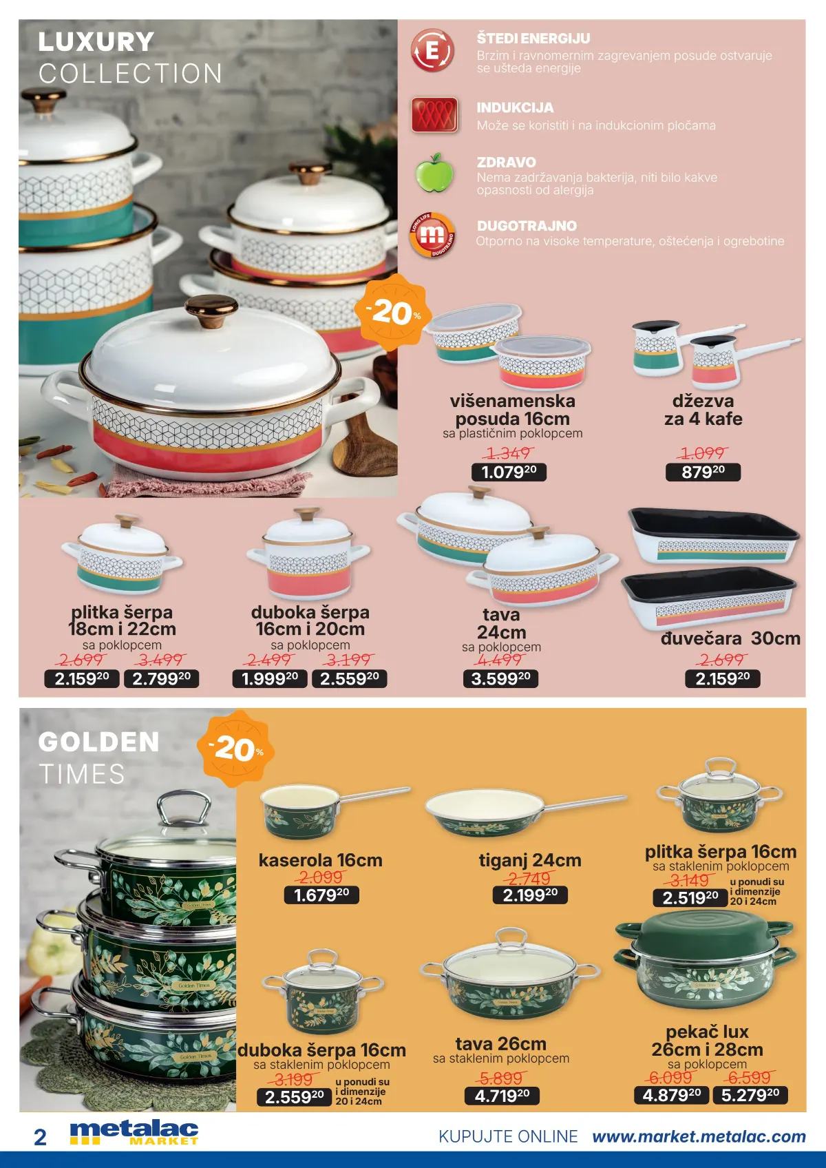 Metalac Market katalog oktobar 2026 – Luxury i Golden Times posuđe na akciji do 20%