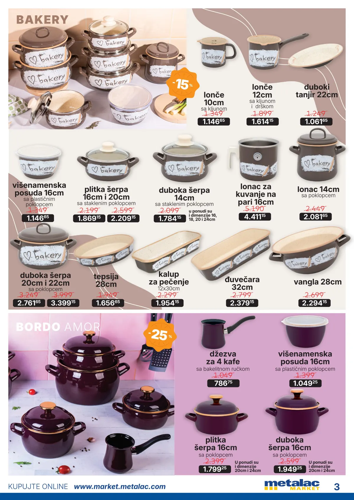 Metalac Market katalog – Bakery i Bordo Amor posuđe na sniženju do 25%