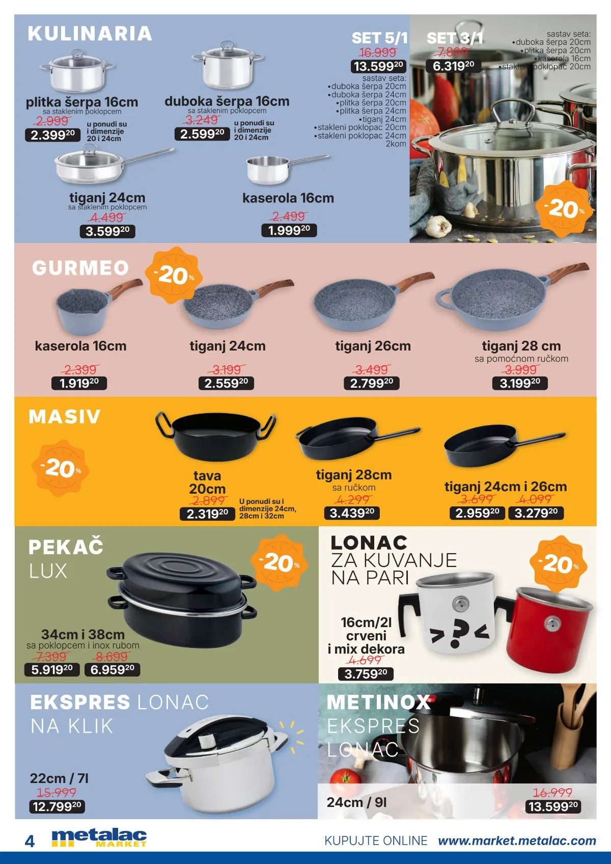 Metalac Market katalog – Kulinaria, Gurme, Masiv i ekspres lonci na akciji