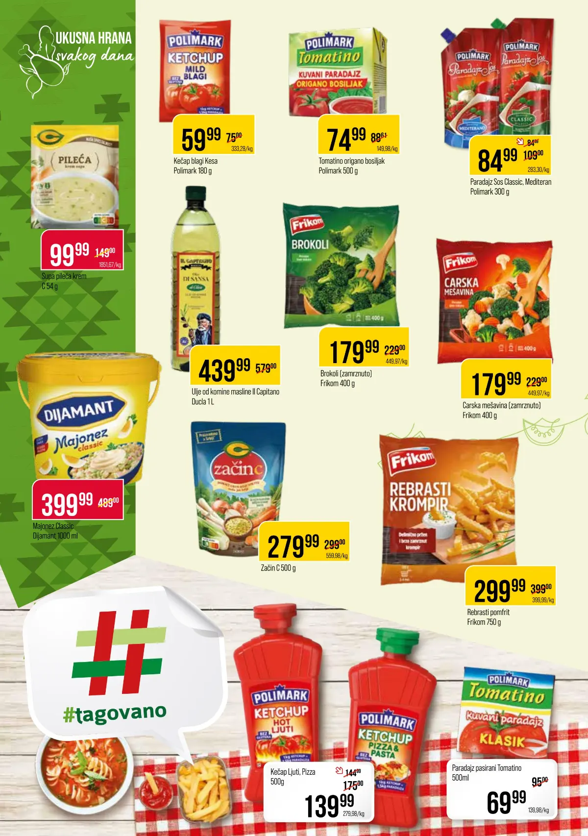 Metalac Proleter katalog, strana 6 – Frikom brokoli, carska mešavina, rebrasti pomfrit i Polimark sosovi