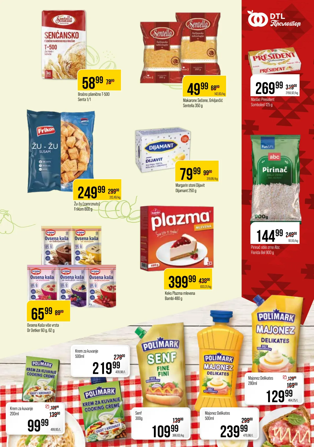 Metalac Proleter katalog, strana 7 – brašno, makarone, pirinač, mlevena Plazma i Polimark proizvodi