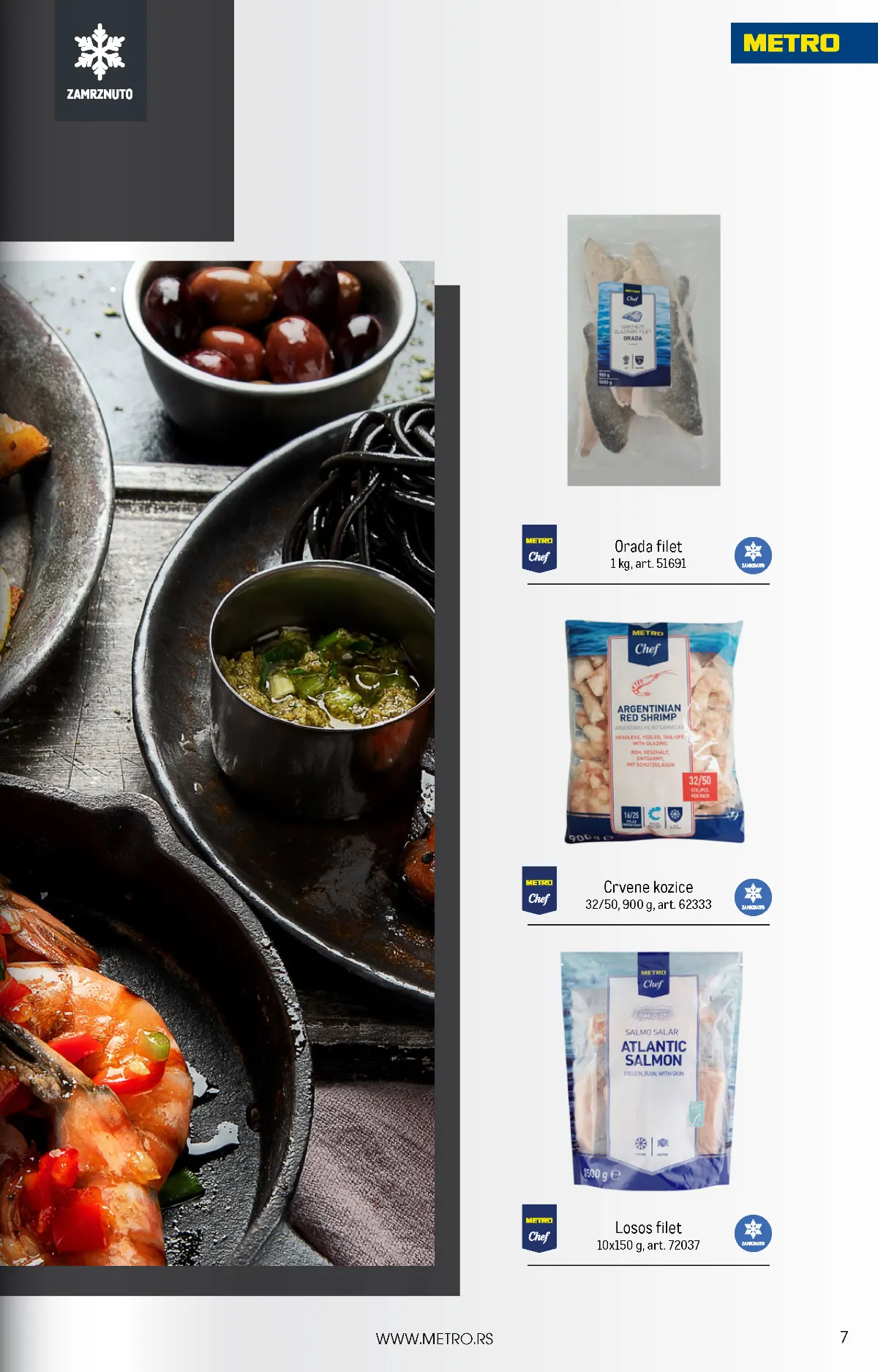 METRO HoReCa novembar strana 7 – zamrznuti losos filet, orada filet i crvene kozice