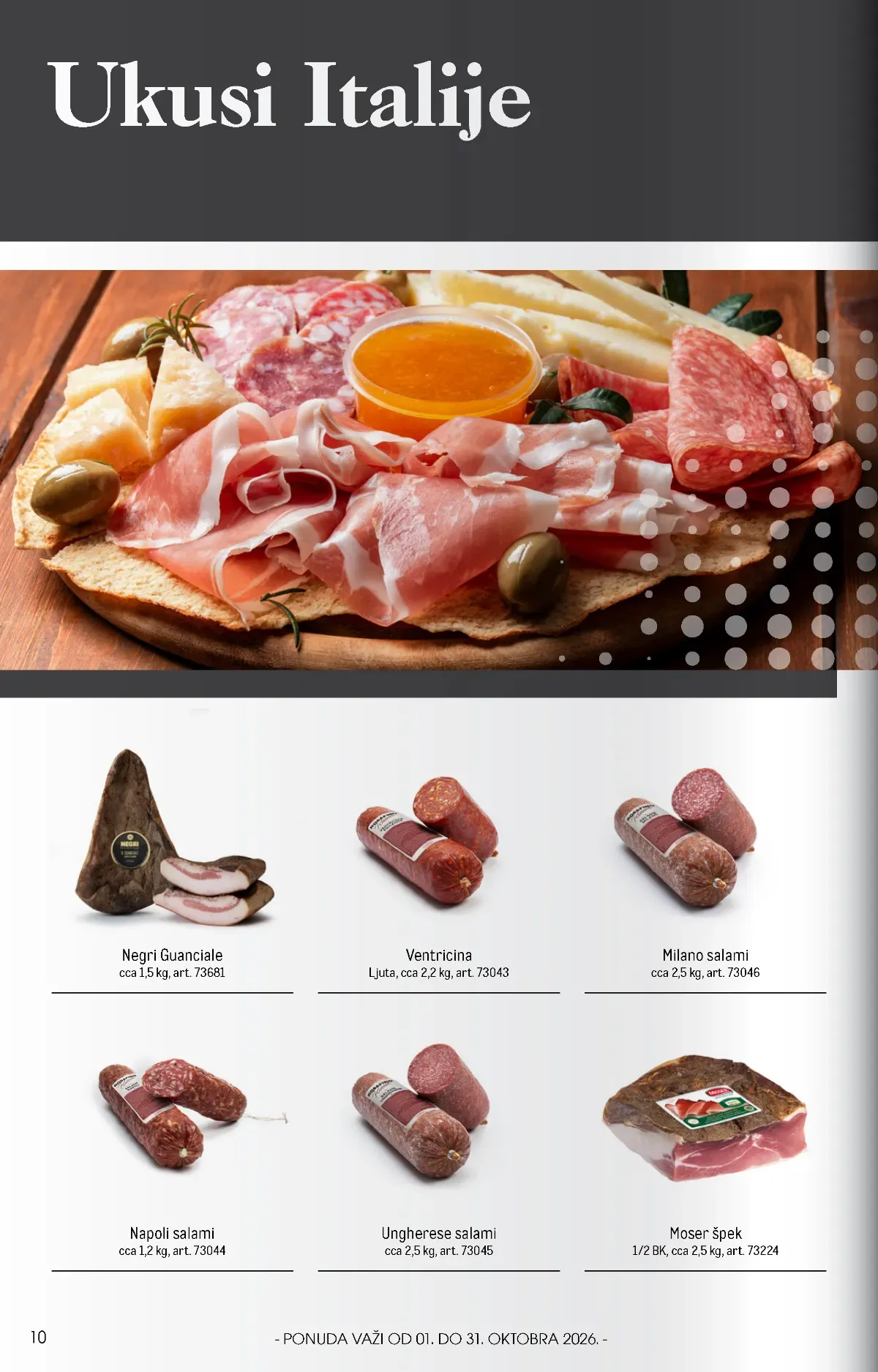 METRO HoReCa katalog oktobar 2026. – ukusi Italije, Guanciale i italijanske salame