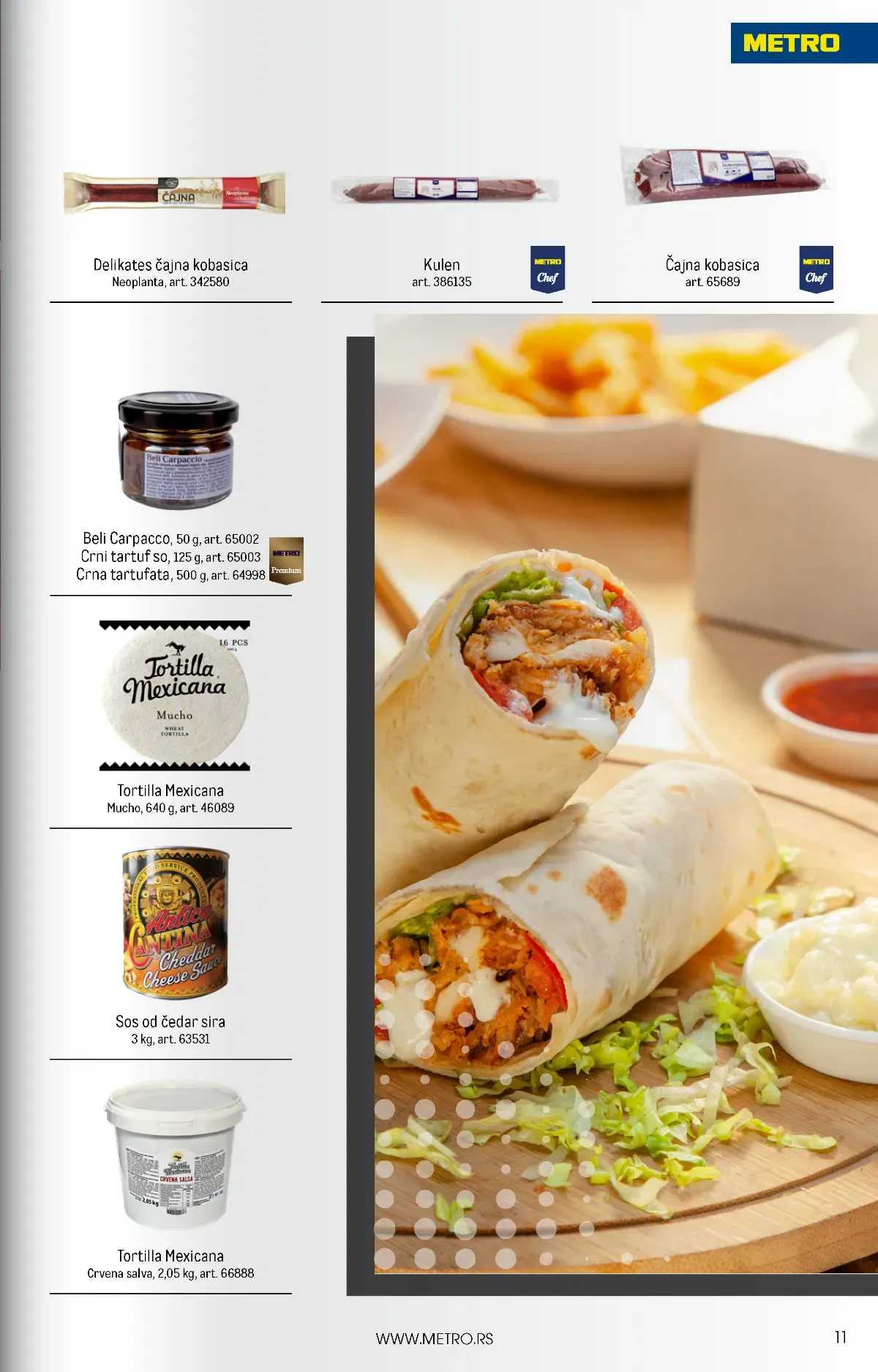 METRO HoReCa katalog oktobar 2026. – kulen, čajna kobasica, tartufi i tortilla proizvodi