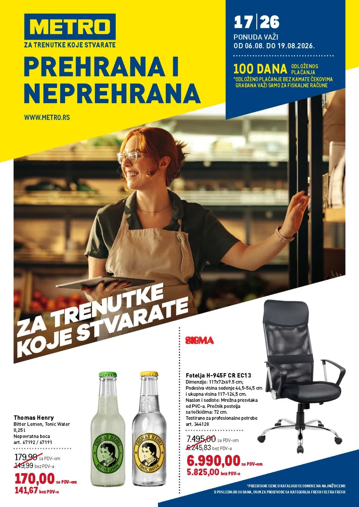 METRO katalog do 19.08.2026. donosi popuste do 50% na prehranu, mesne prerađevine, mlečne proizvode, kozmetiku, deterdžente, piće i proizvode za domaćinstvo.