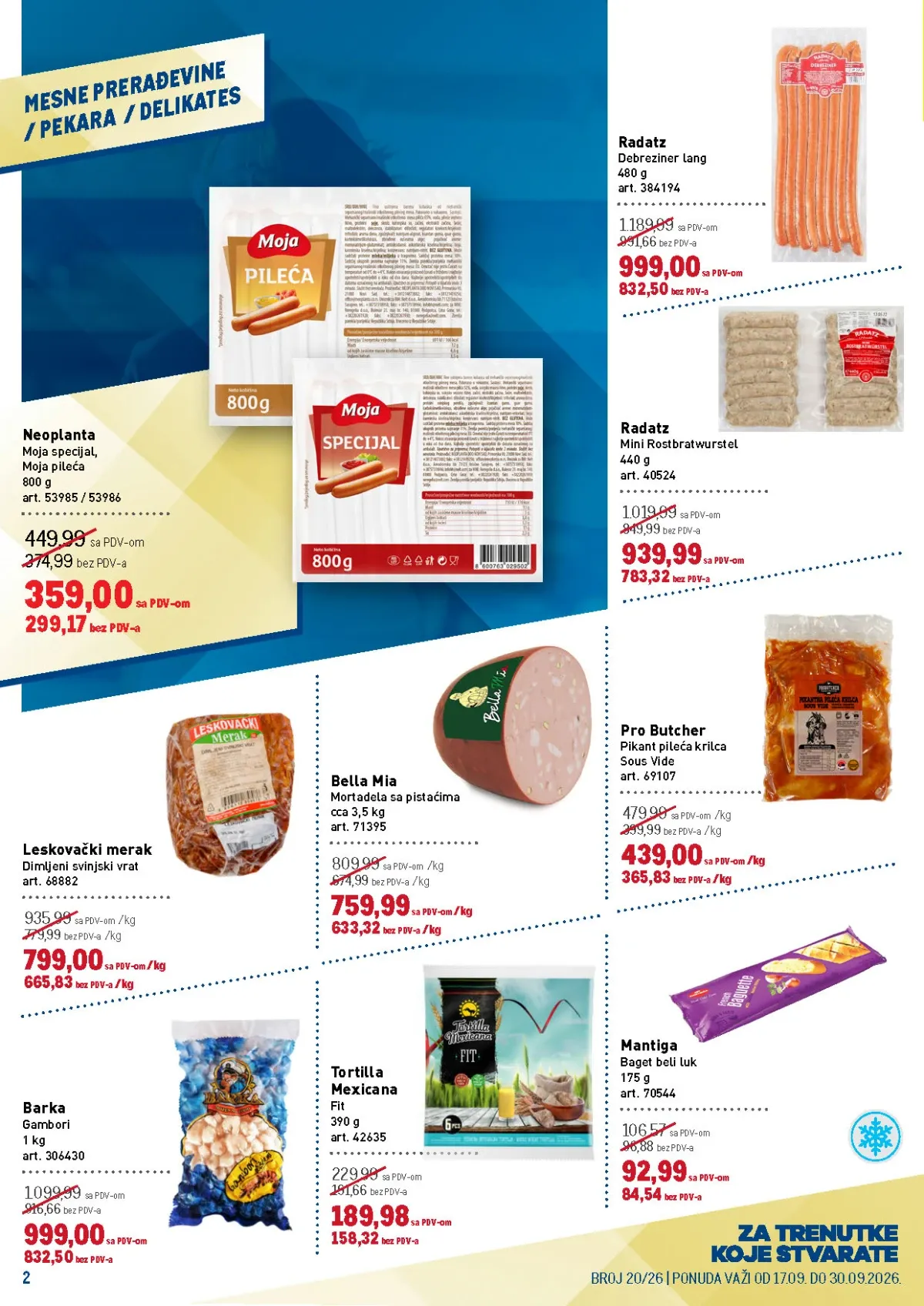 METRO katalog do 30.09.2026. – mesne prerađevine, delikates i pekara
