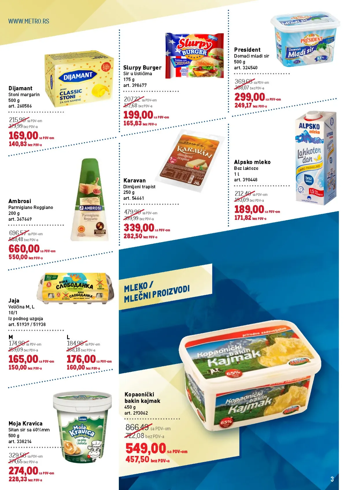 METRO katalog do 30.09.2026. – mlijeko, sirevi, kajmak i mliječni proizvodi