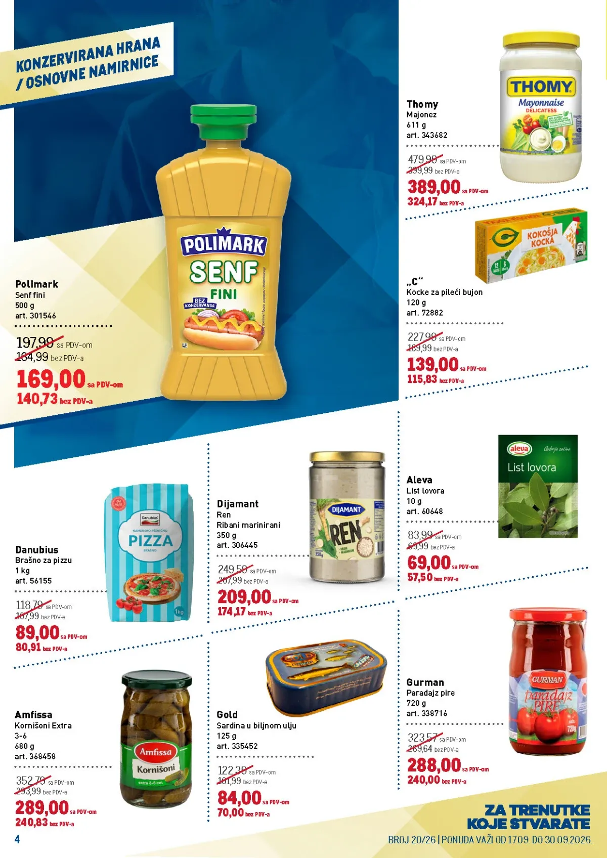 METRO katalog do 30.09.2026. – konzervirana hrana i osnovne namirnice