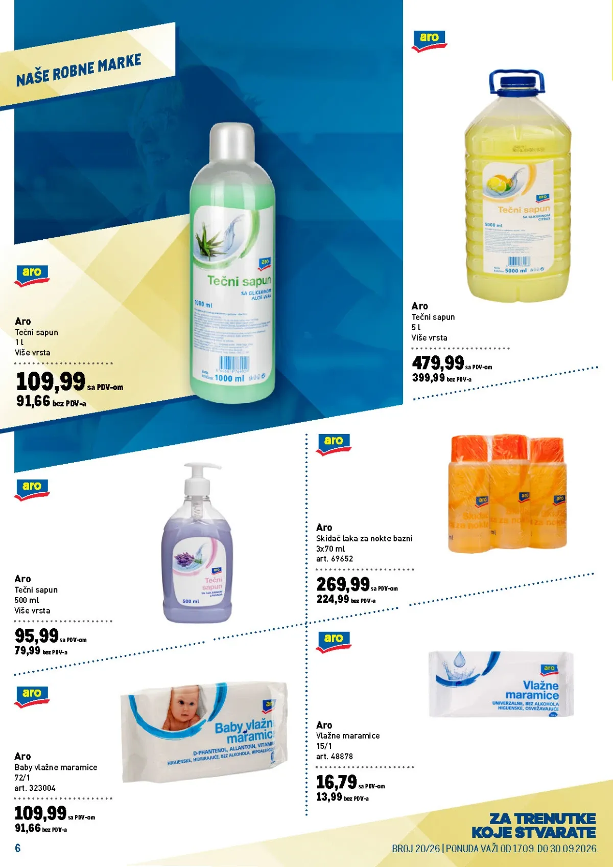 METRO katalog do 30.09.2026. – Aro proizvodi za ličnu higijenu