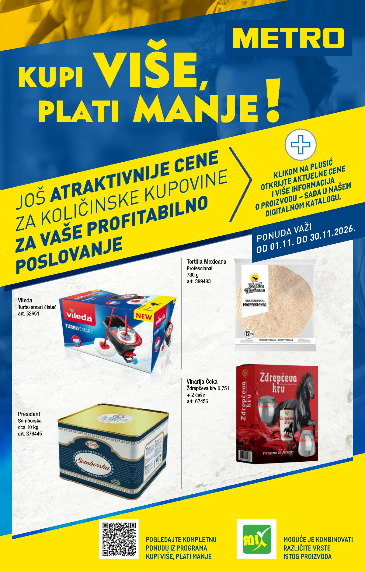 METRO Kupi više, plati manje katalog od 01.11. do 30.11.2026. – količinske pogodnosti na prehranu, piće, kućnu hemiju i proizvode za dom