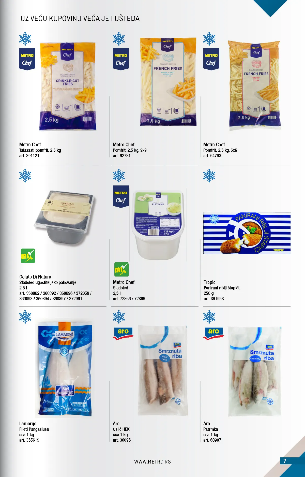 METRO katalog – zamrznuta hrana, strana 7 METRO katalog novembar 2026. – Metro Chef pomfrit, zamrznuta riba i sladoled