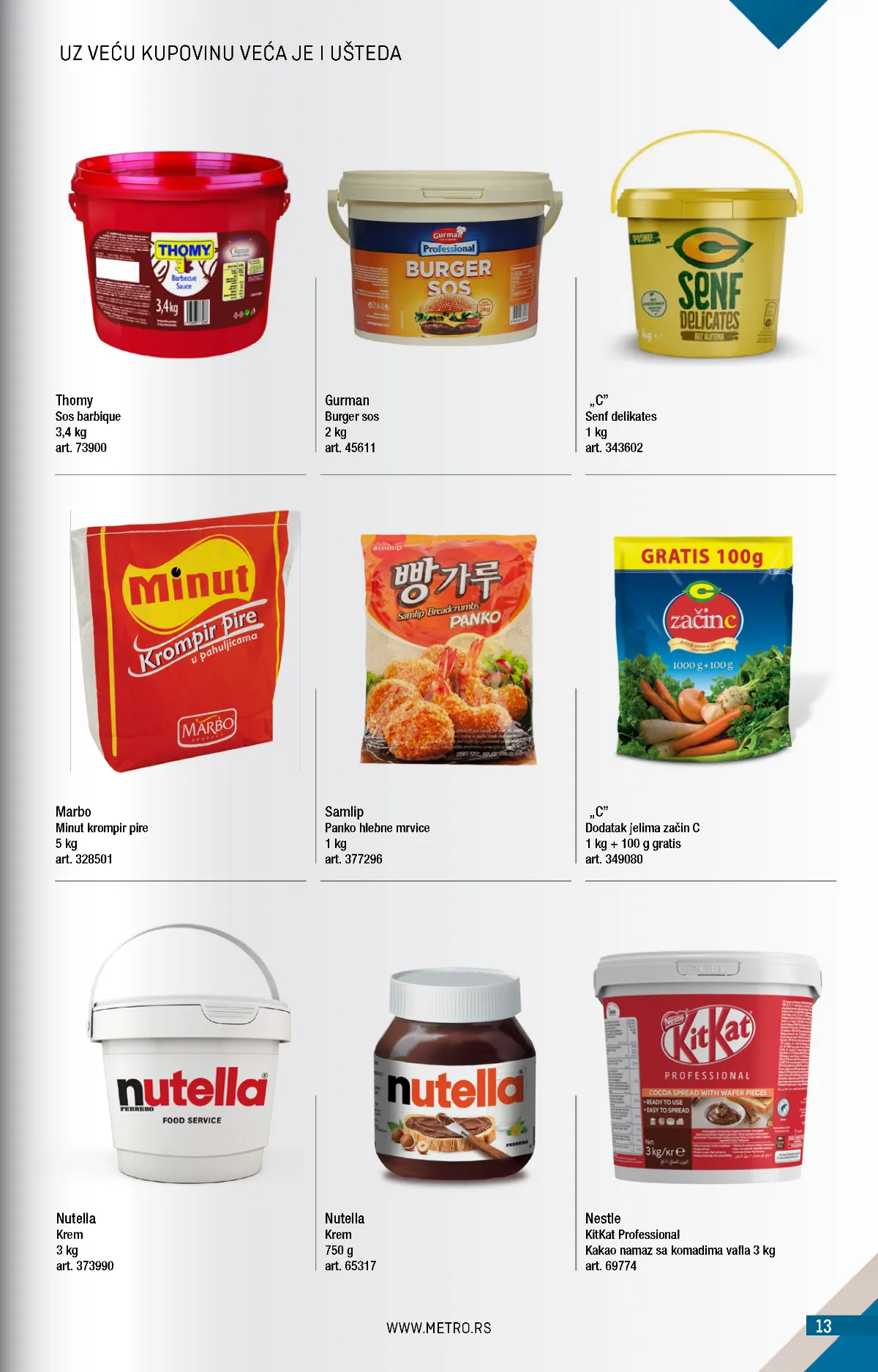 METRO katalog – Nutella i profesionalna pakovanja, strana 13 METRO katalog novembar 2026. – Nutella 3 kg, KitKat Professional i ugostiteljski sosovi