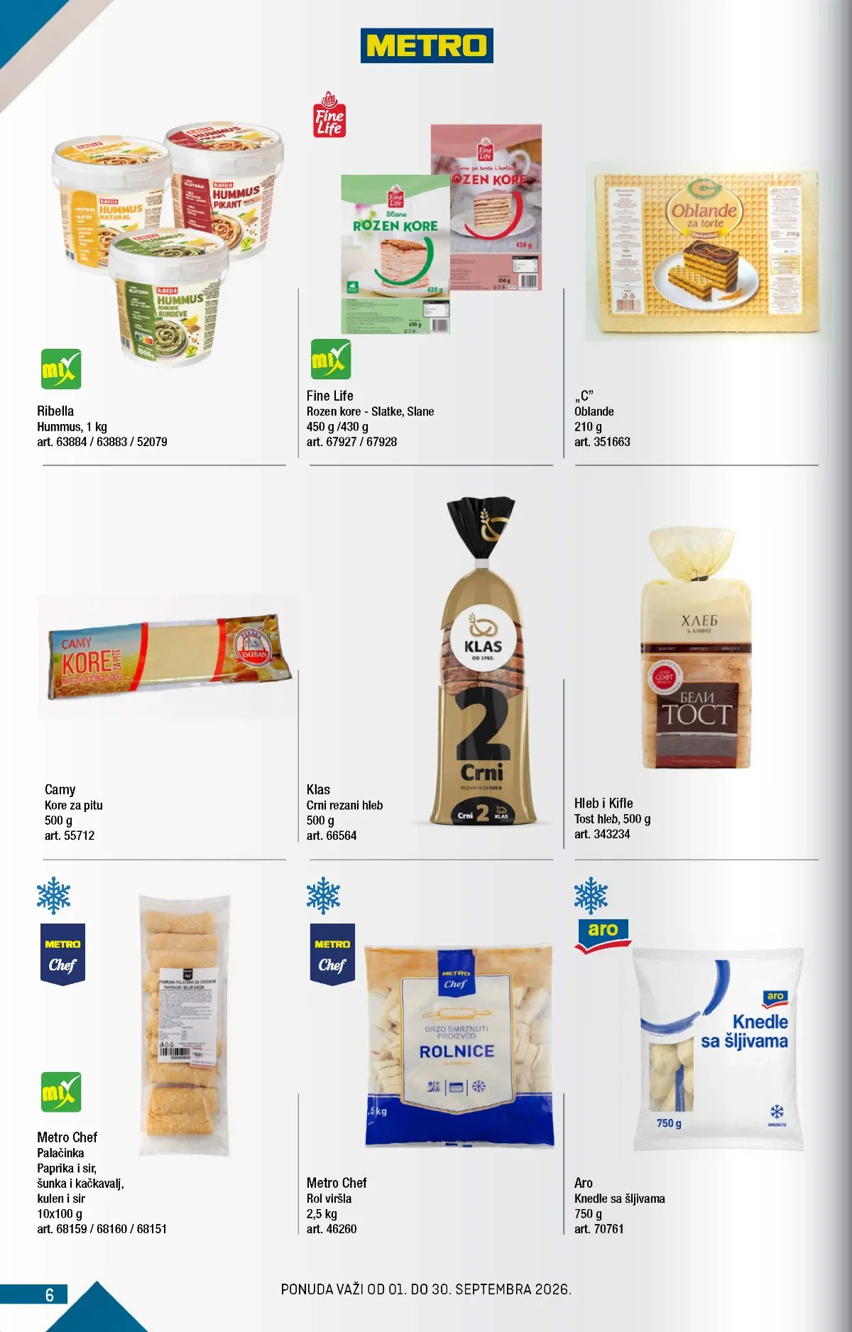 METRO katalog strana 6 – Ribella humus, Camy kore za pitu i Metro Chef punjene palačinke