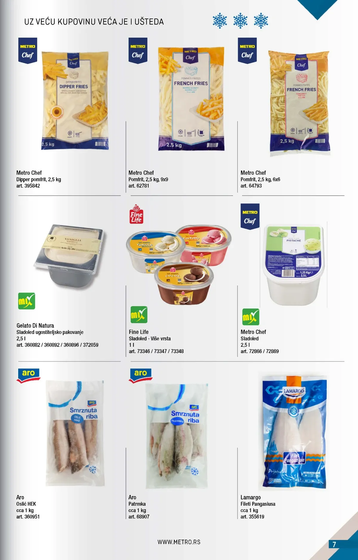 METRO katalog strana 7 – Metro Chef pomfrit, Gelato Di Natura sladoled i Lamargo fileti pangasiusa