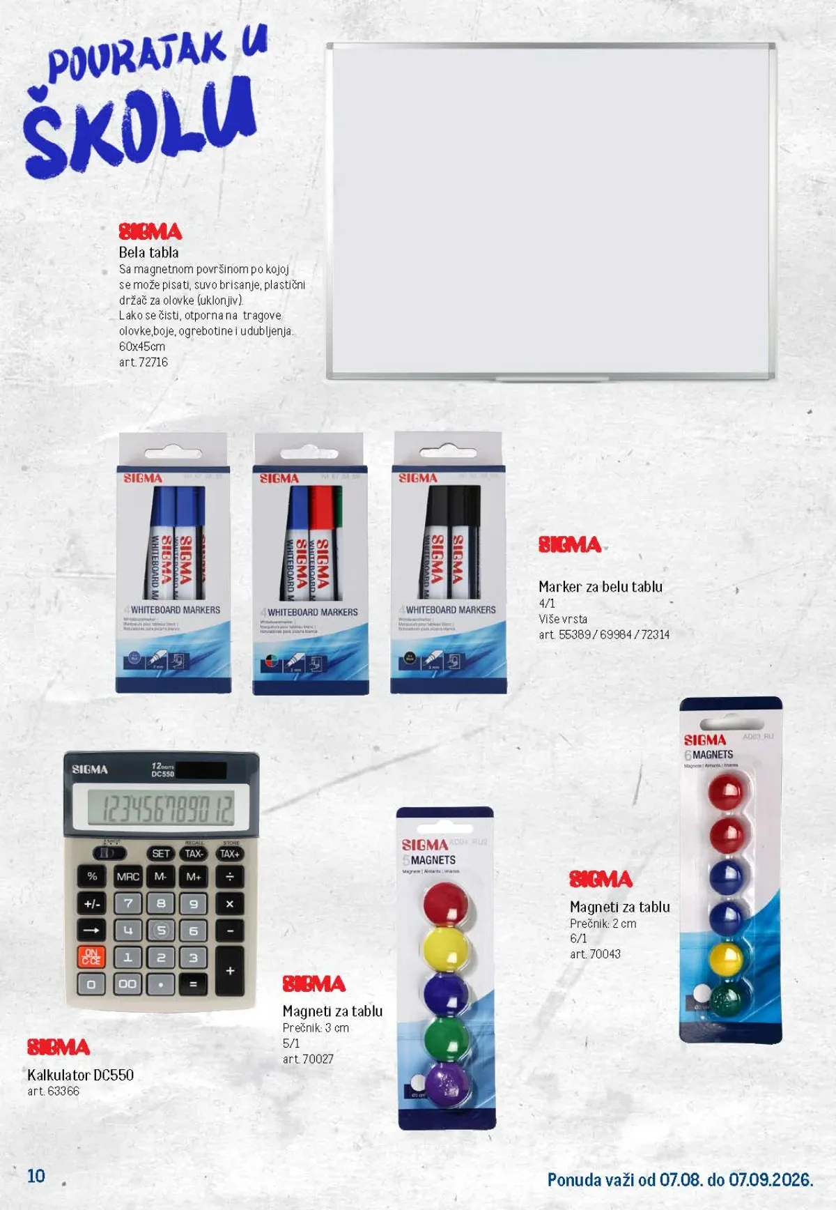 METRO Povratak u školu katalog do 07.09.2026. – bela tabla, kalkulator i markeri – strana 10