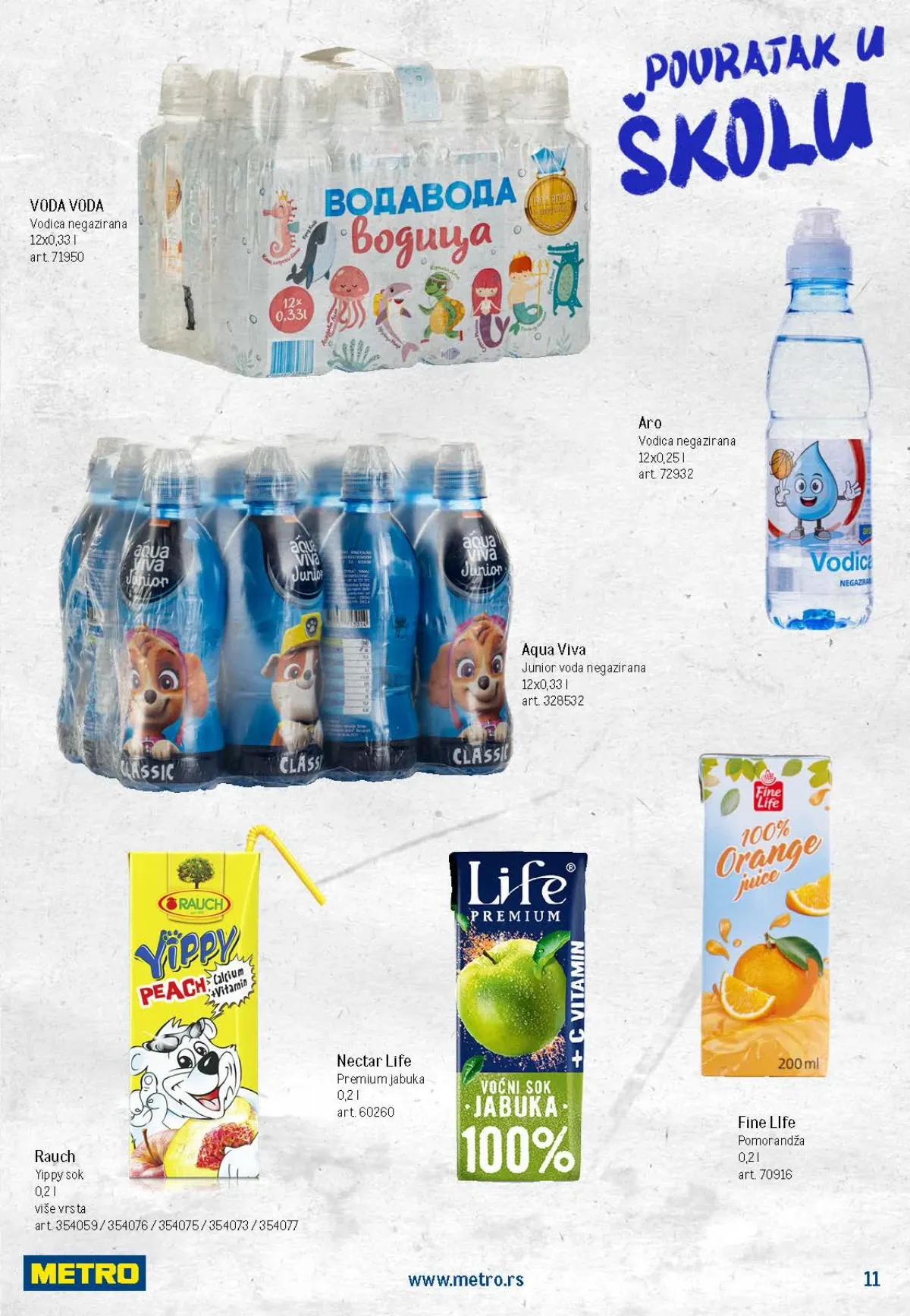 METRO Povratak u školu katalog do 07.09.2026. – dečje vode i sokovi – strana 11