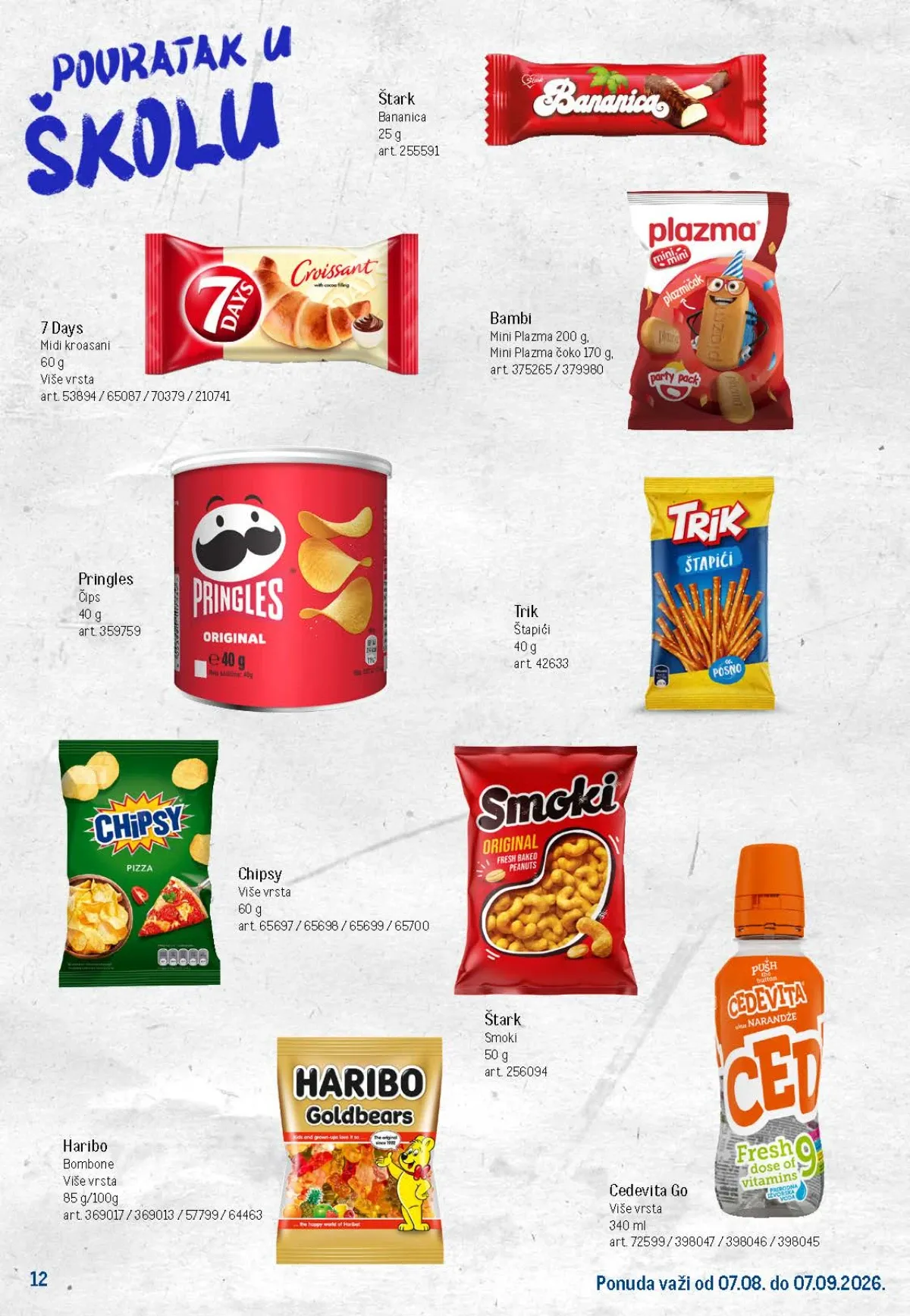 METRO Povratak u školu katalog do 07.09.2026. – kroasani, grickalice, slatkiši i napici – strana 12