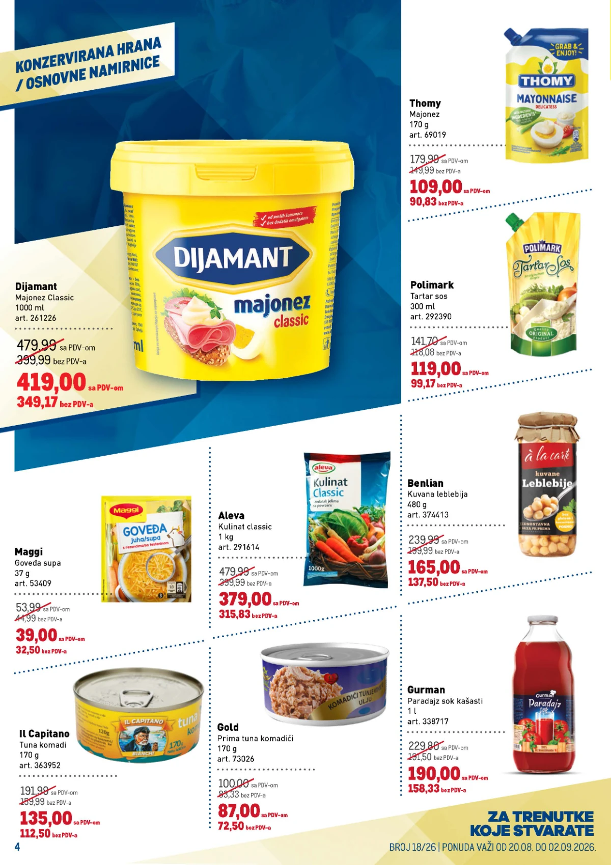 METRO katalog – tuna, majonez, leblebija, začini i osnovne namirnice po akcijskim cenama