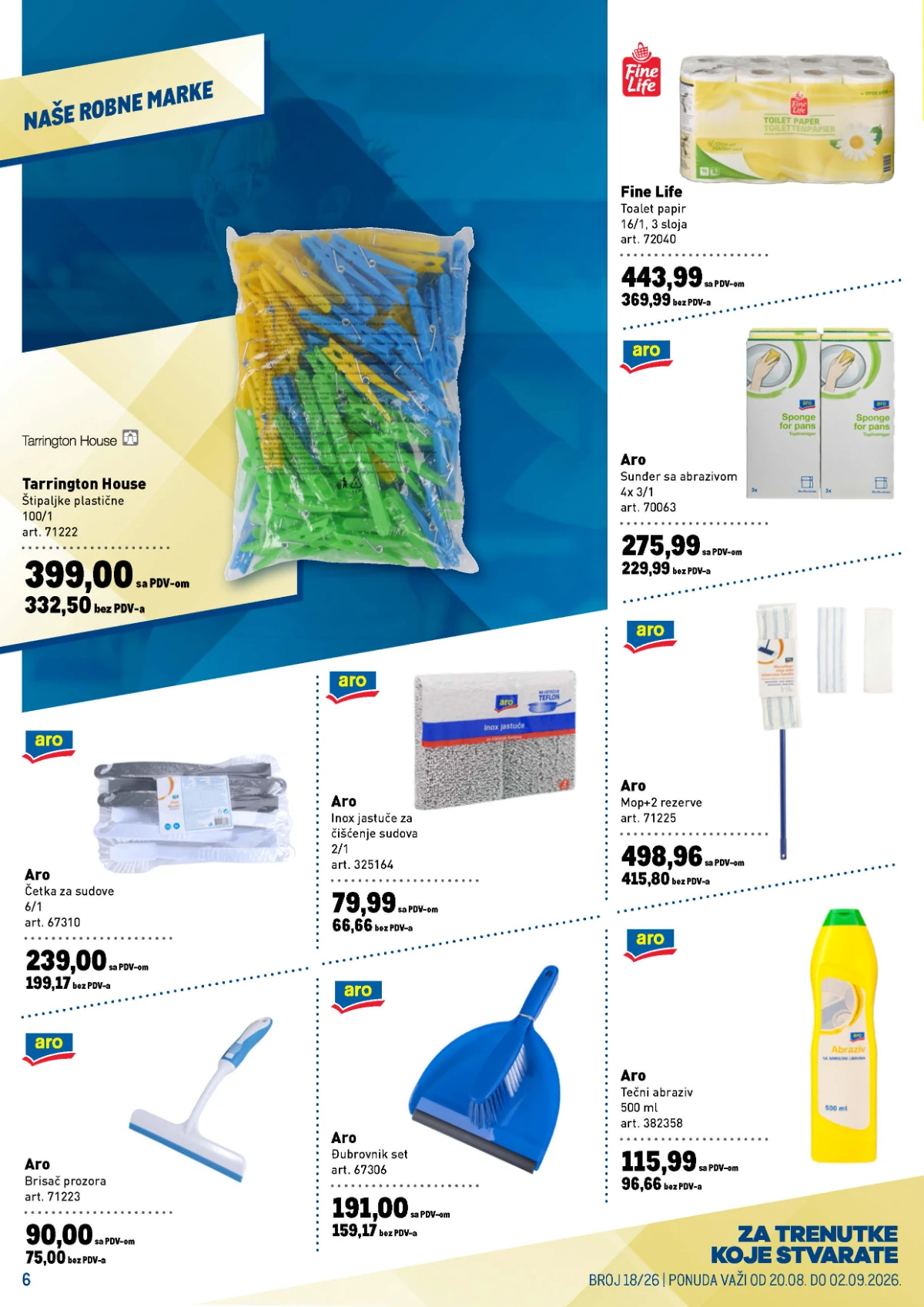 METRO katalog – Aro proizvodi za domaćinstvo i Fine Life toalet papir po akcijskim cenama
