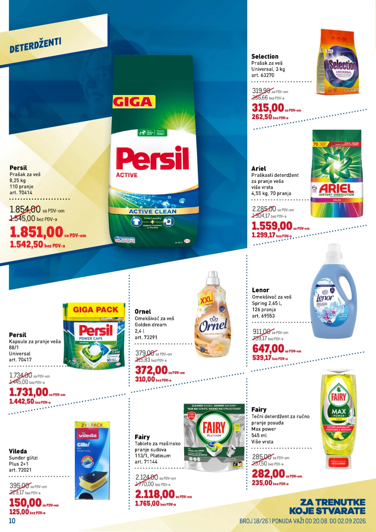 METRO katalog – Ariel, Persil, Fairy, Lenor, Ornel i Vileda proizvodi po akcijskim cenama