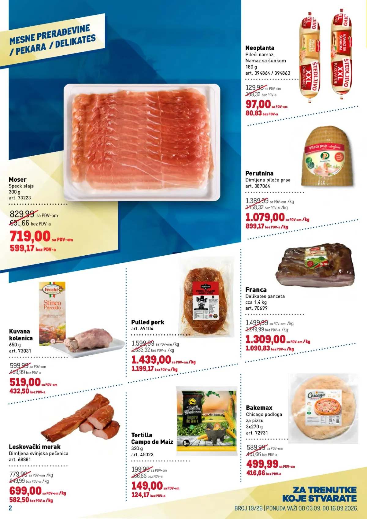 METRO katalog – akcijska ponuda mesnih prerađevina, delikatesa, namaza i proizvoda za pripremu hrane