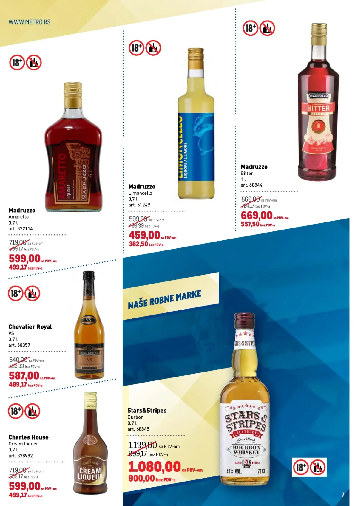 METRO katalog – akcijska ponuda likera, burbona i drugih alkoholnih pića