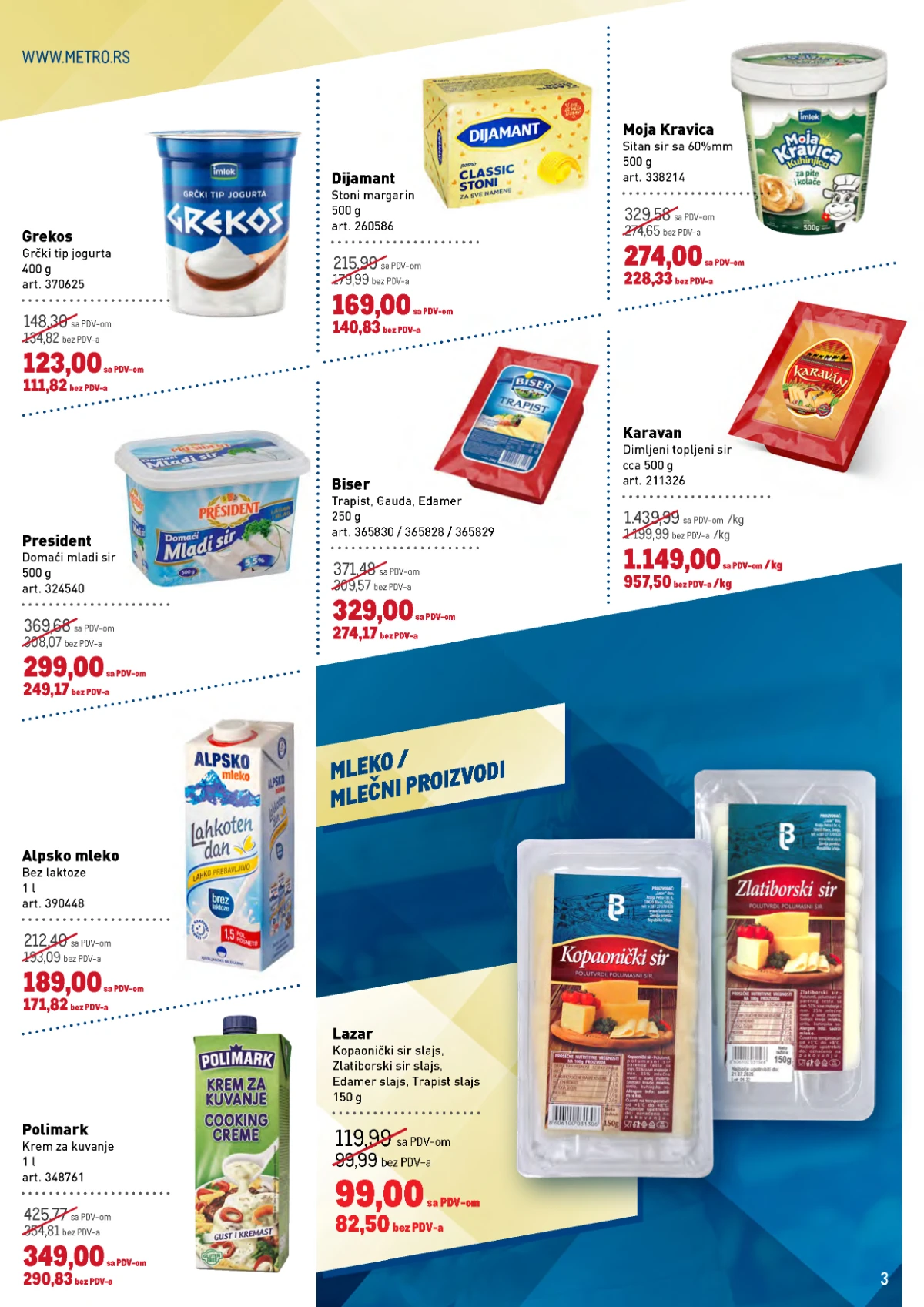 METRO katalog do 05.08.2026. – mleko, sirevi, jogurt, margarin i mlečni proizvodi