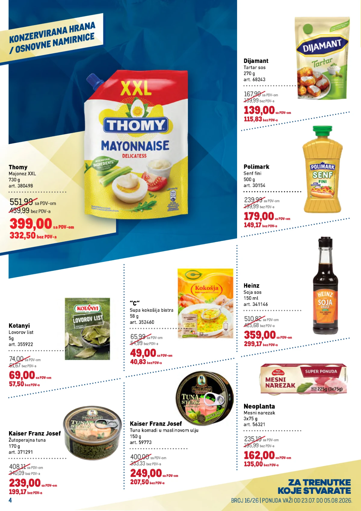 METRO katalog do 05.08.2026. – majonez, senf, tuna, supe i osnovne namirnice