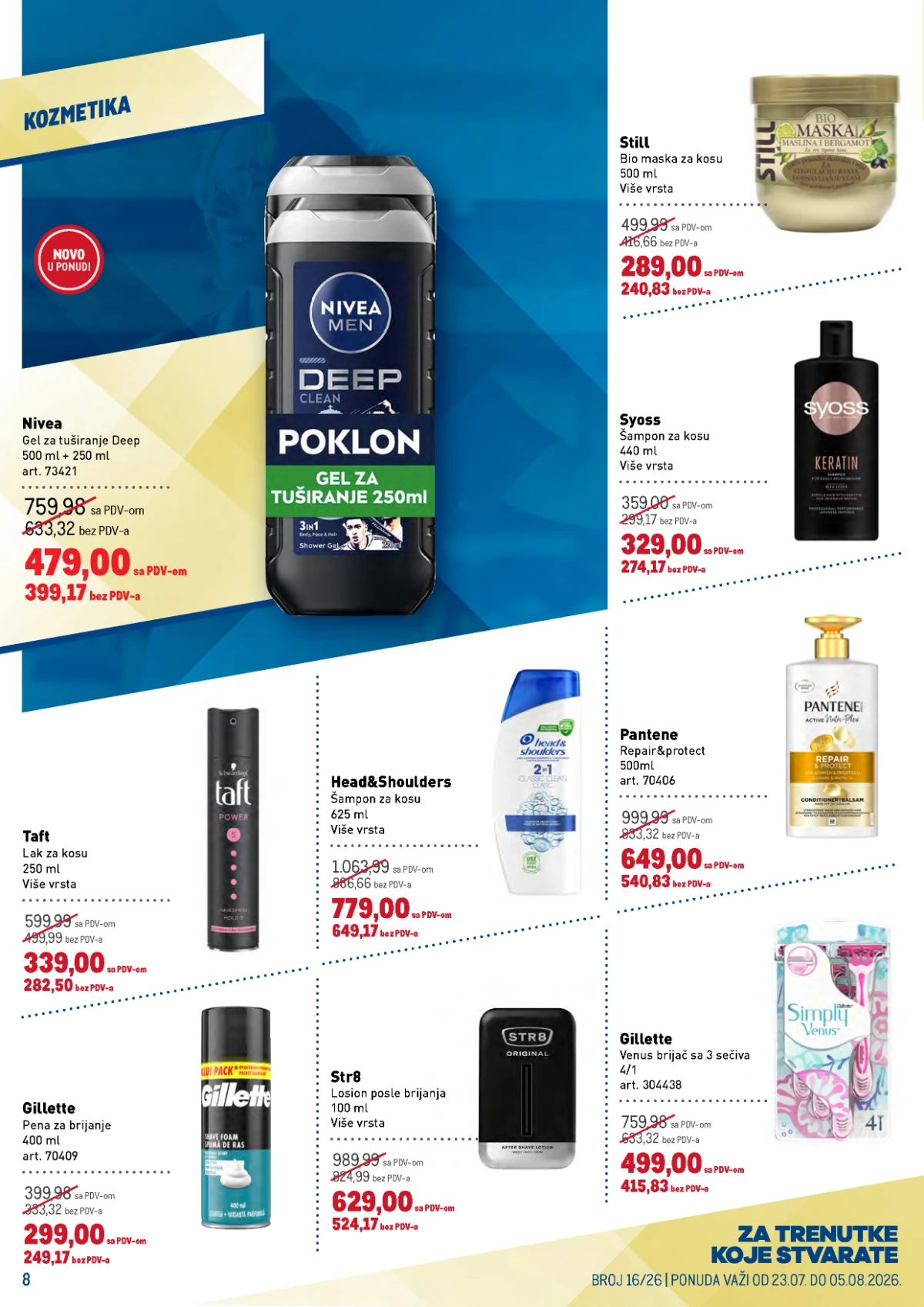 METRO katalog do 05.08.2026. – šamponi, gelovi za tuširanje, brijači i kozmetika