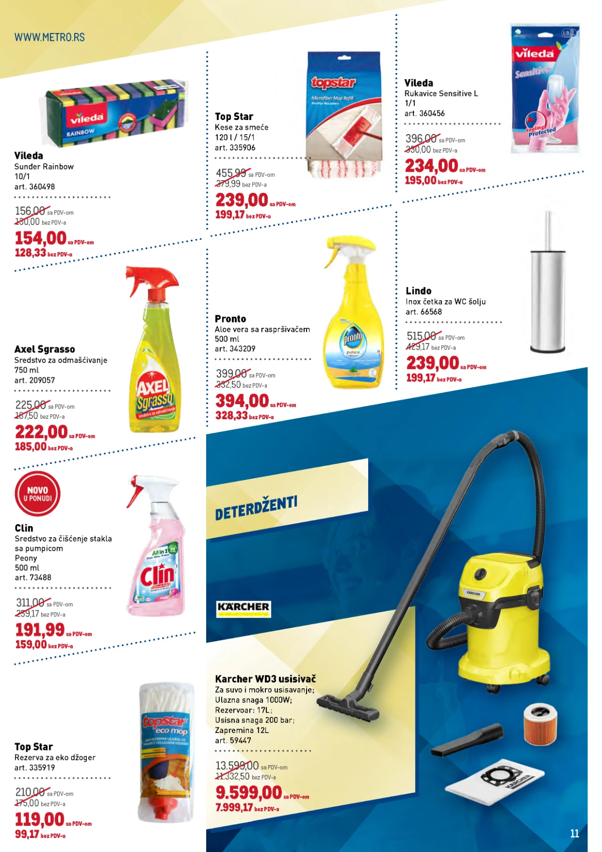METRO katalog do 05.08.2026. – sredstva za čišćenje, kese za smeće, sunđeri, rukavice i usisivači