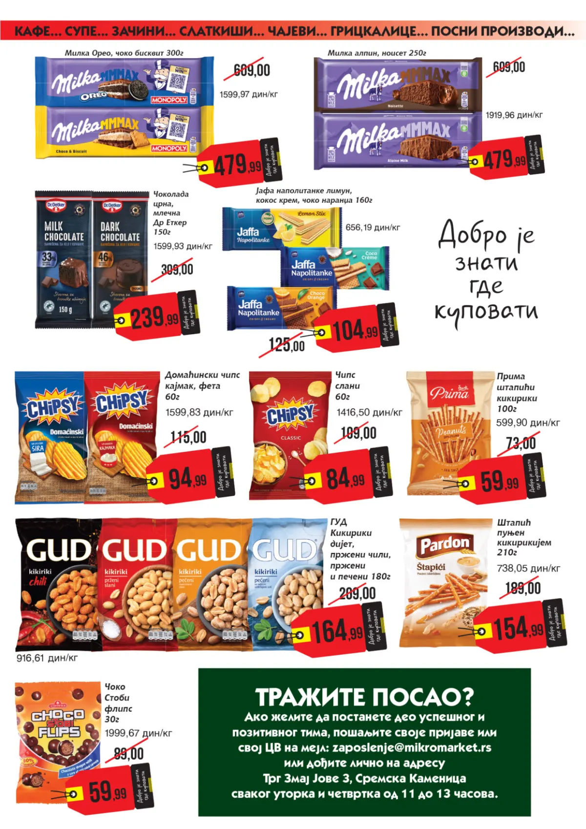 Mikromarket katalog do 15.10.2026. – Milka čokolade, čips i grickalice