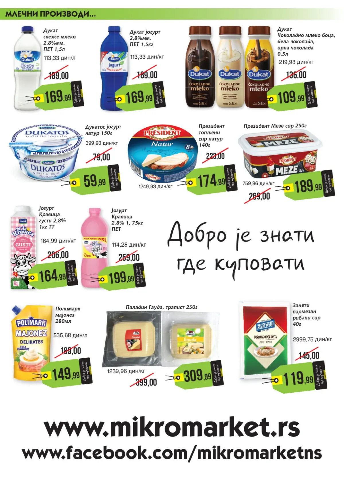 Mikromarket katalog do 30.09.2026. – mleko, jogurt, topljeni sir, majonez i parmezan na akciji