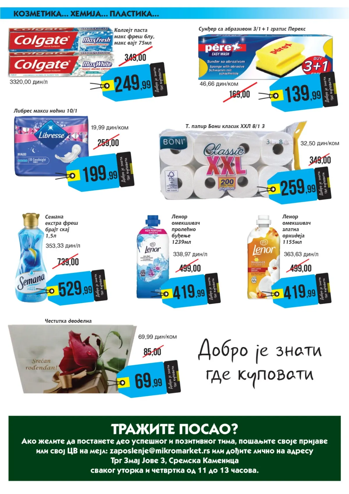Mikromarket katalog do 30.09.2026. – Colgate, Libresse, Boni papir, Lenor i Semana po sniženim cenama