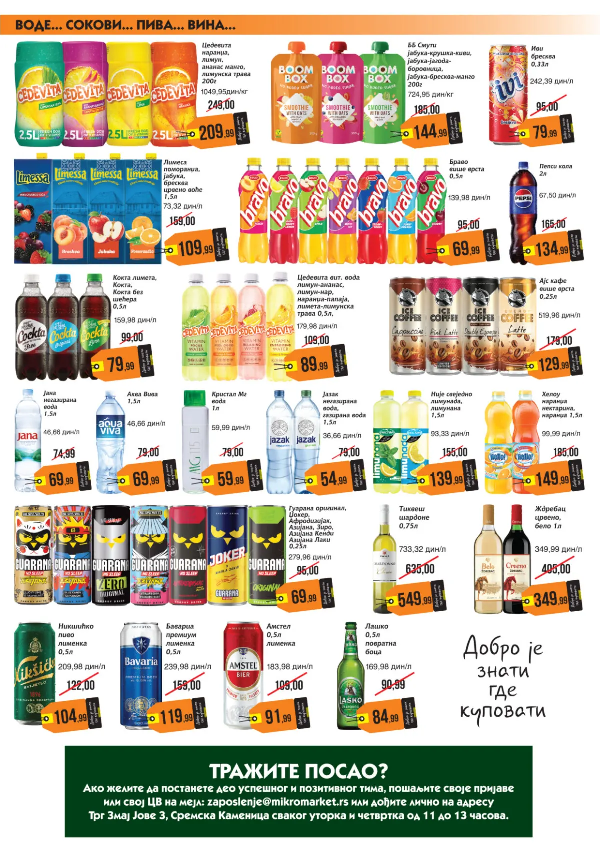 Mikromarket katalog strana 3 – Boom Box sokovi od 149,99 din, gazirana pića, voda i energetski napici