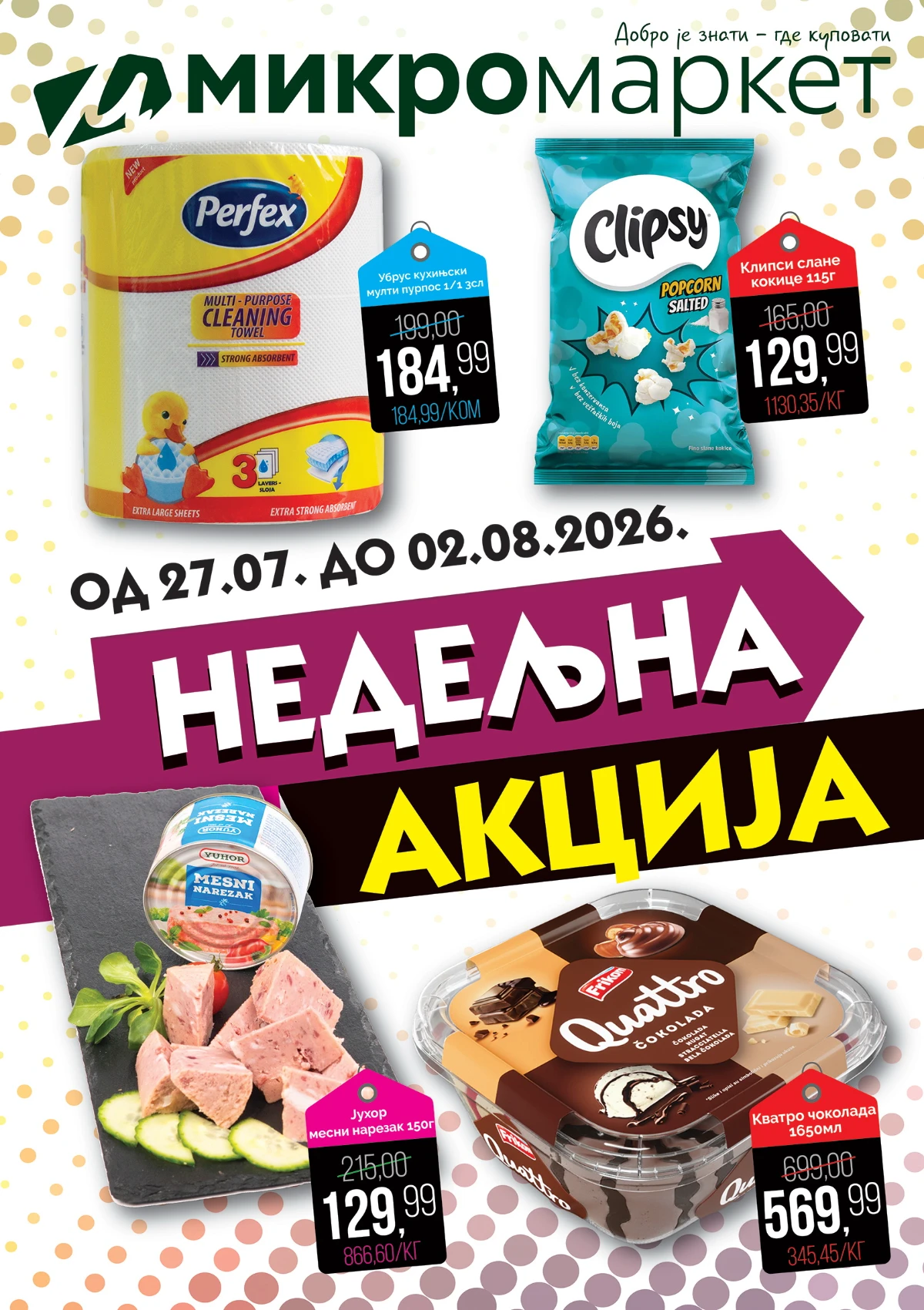 Mikromarket nedeljna akcija do 02.08.2026. sa odličnim cenama za svakodnevnu kupovinu