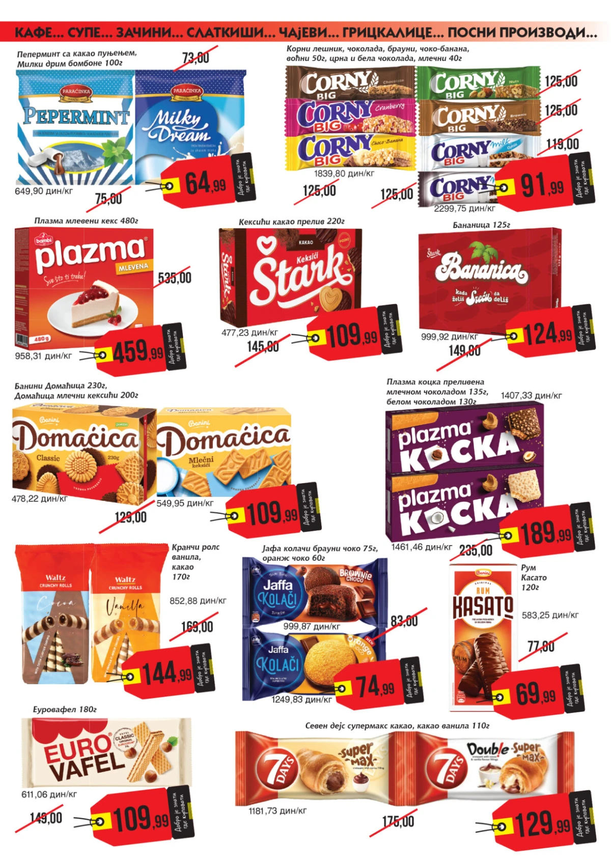 Mikromarket katalog strana 4 – kafa, testenina, začini i smrznuti proizvodi na akciji