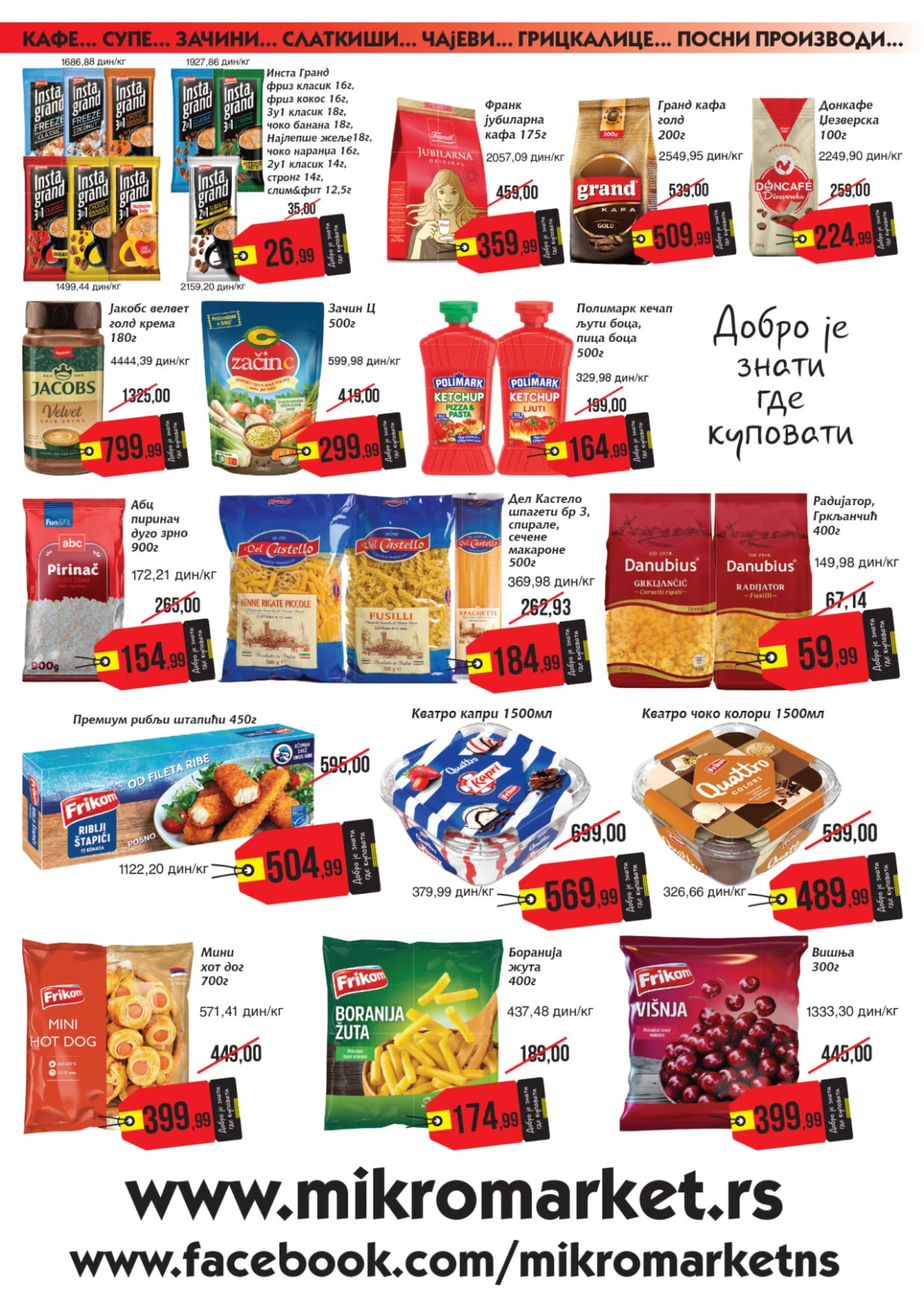 Mikromarket katalog strana 6 – keks, napolitanke, čokoladice i slatki program na akciji