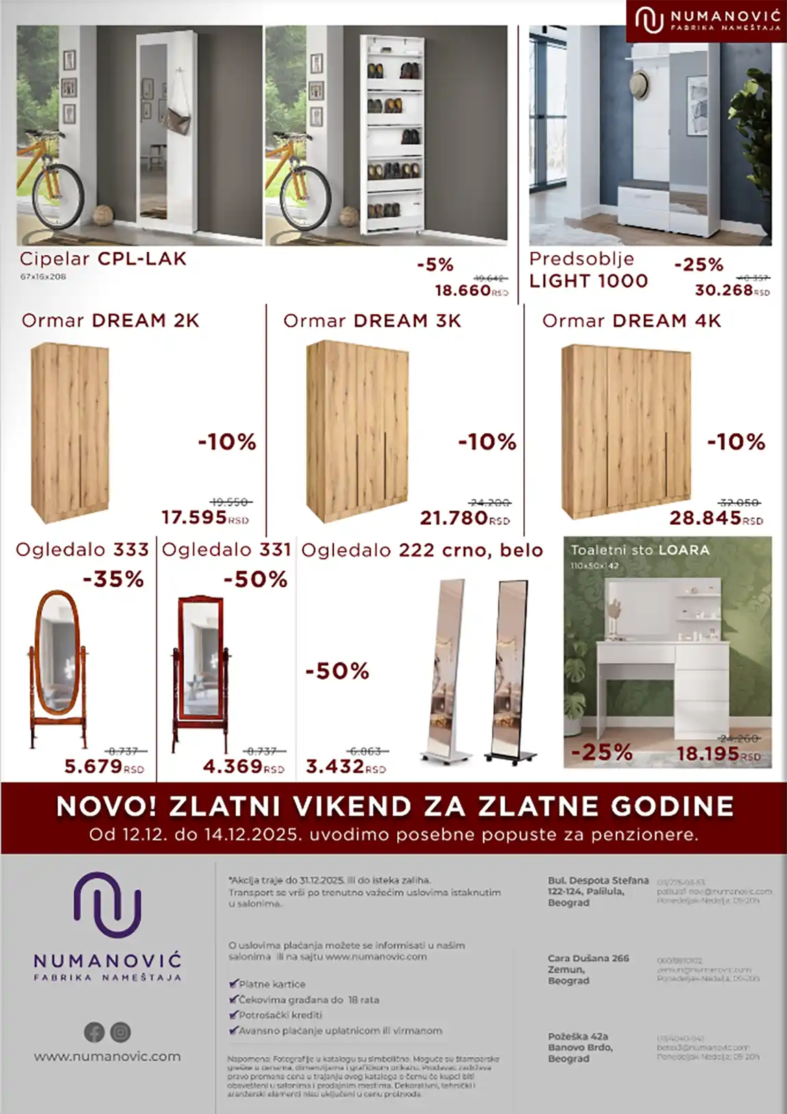 numanović katalog nameštaja Sniženja Numanović akcija salon nameštaja katalog