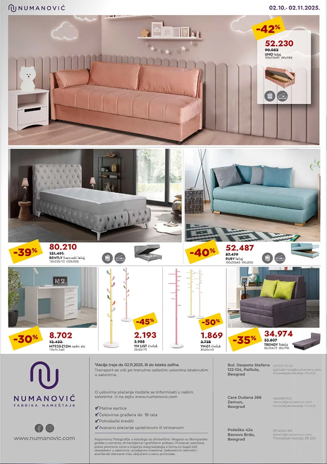 numanović katalog nameštaja Sniženja Numanović akcija salon nameštaja katalog